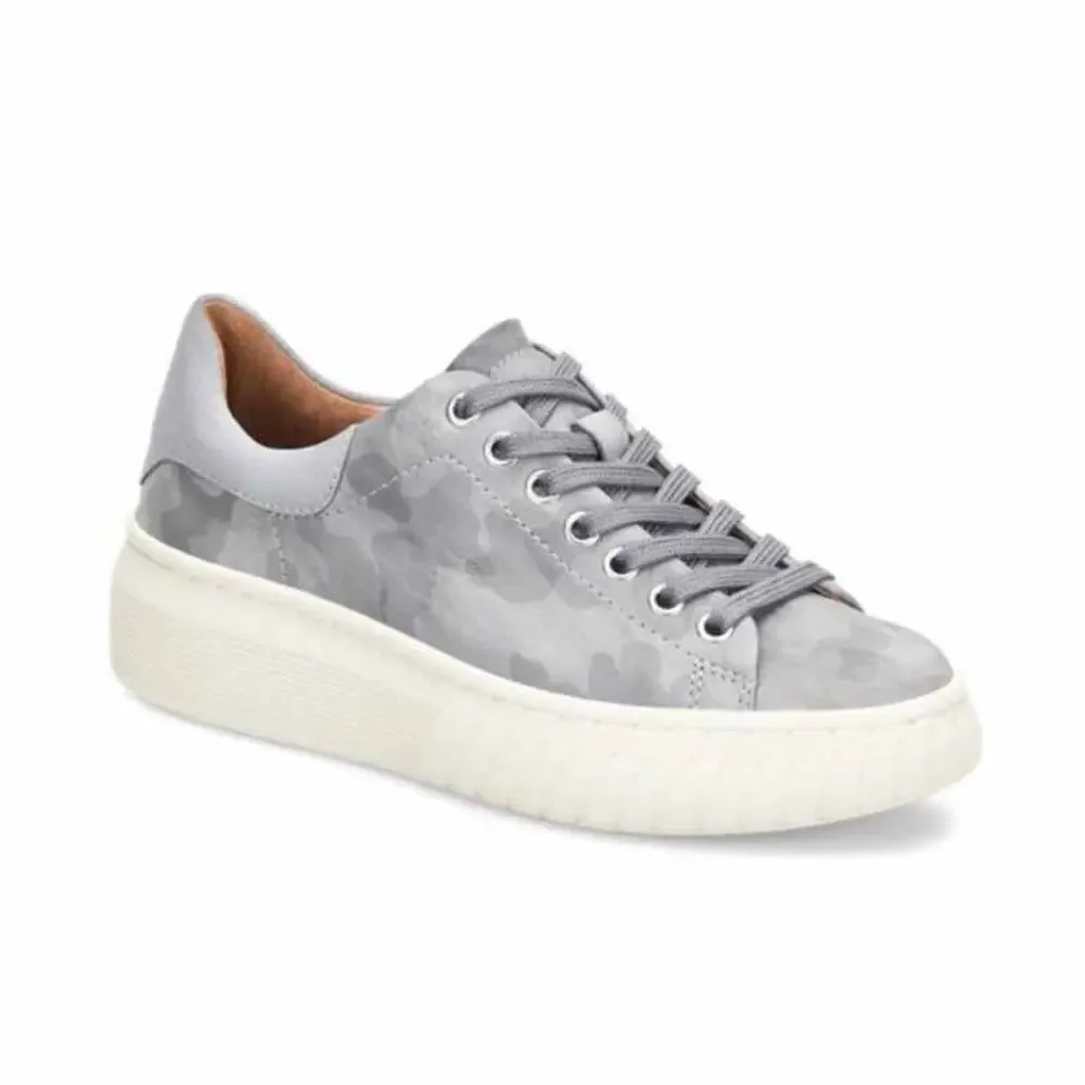 Sofft Parkyn Gray Leather Camo Print Platform Sneaker 7 Comfort‎ Shoes